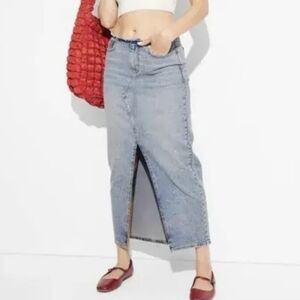 Wild Fable Front Slit Denim Maxi Skirt